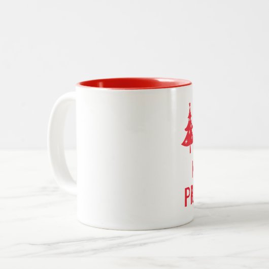 Vrolijk en zwanger met Kerstmis Tweekleurige Koffiemok (Voorkant links)