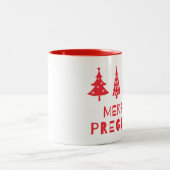 Vrolijk en zwanger met Kerstmis Tweekleurige Koffiemok (Center)