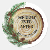 Vrolijk Ever na de huwelijkskerst Ronde Sticker (Voorkant)