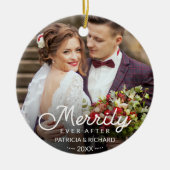 Vrolijk Ever na Pas getrouwd Kerstmis Keramisch Ornament (Voorkant)