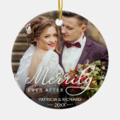 Vrolijk Ever na Pas getrouwd Kerstmis Keramisch Ornament (Voorkant)