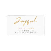 Vrolijk Faux Gold Elegant retour adres label (Voorkant)