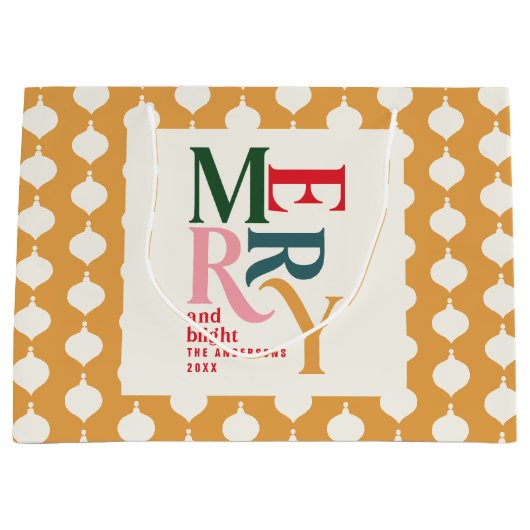 Vrolijk  feestdagen groot cadeauzakje (Voorkant)