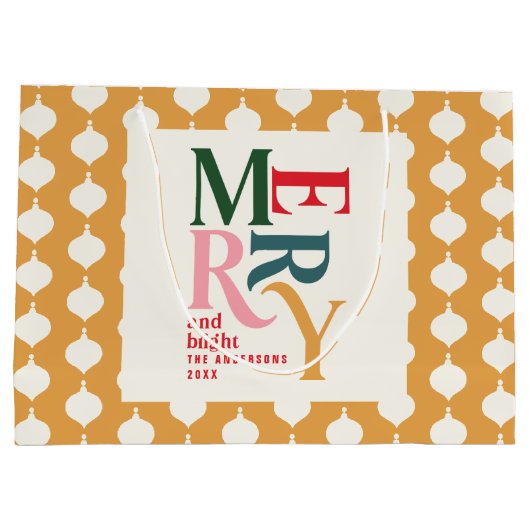 Vrolijk  feestdagen groot cadeauzakje (Achterkant)