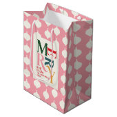 Vrolijk  feestdagen medium cadeauzakje (Voorkant Gekanteld)