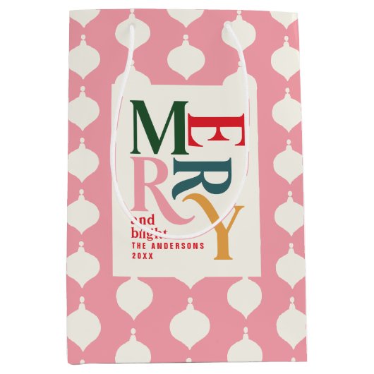 Vrolijk  feestdagen medium cadeauzakje (Voorkant)