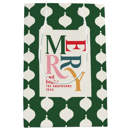 Vrolijk  feestdagen medium cadeauzakje (Voorkant)