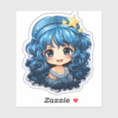 Vrolijk feestelijk blauw Kerst sticker (Vel)