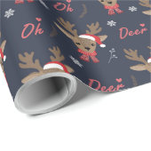 Vrolijk feestelijk hertenwikkelpapier cadeaupapier (Rol Hoek)