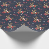 Vrolijk feestelijk hertenwikkelpapier cadeaupapier (Hoek)