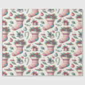 Vrolijk feestelijk kerstinpakpapier cadeaupapier (Vlak)