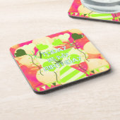 Vrolijk feestontwerp: vandaag is mijn verjaardag bier onderzetter (Linkerzijde)