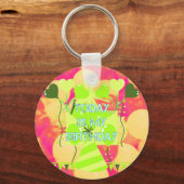Vrolijk feestontwerp: vandaag is mijn verjaardag sleutelhanger (Voorkant)