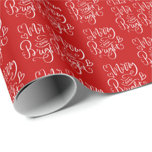 Vrolijk Felrode Kerstmis Cadeaupapier