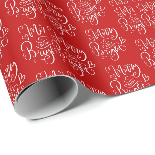 Vrolijk Felrode Kerstmis Cadeaupapier (Rol Hoek)
