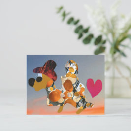 Vrolijk figuur wenst je een fijne verjaardag feest briefkaart