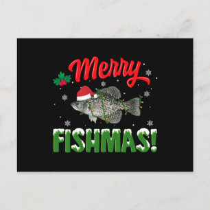 Vrolijk Fishmas Kerstmis Visliefhebber Feestdagenkaart