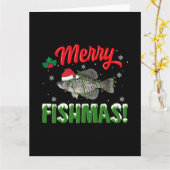 Vrolijk Fishmas Kerstmis Visliefhebber Kaart (Gele Bloem)