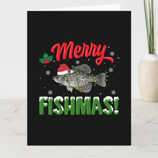 Vrolijk Fishmas Kerstmis Visliefhebber Kaart (Voorkant)
