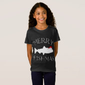 Vrolijk Fishmas Vis Kerstman Hoed Kerstmis T-shirt (Voorkant volledig)