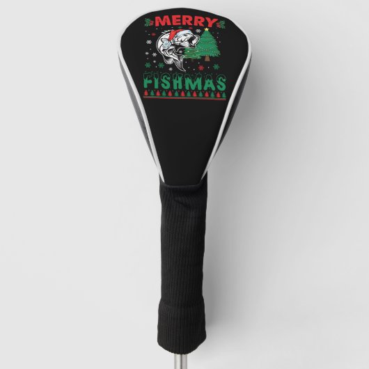 Vrolijk Fishmas Vis Vist Papa Visser Kerstmis Golfheadcover (Voorkant)