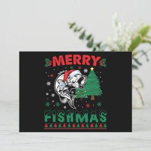 Vrolijk Fishmas Vis Vist Papa Visser Kerstmis Kaart