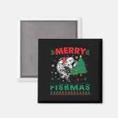 Vrolijk Fishmas Vis Vist Papa Visser Kerstmis Magneet (Voorkant / Achterkant)