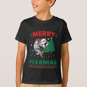 Vrolijk Fishmas Vis Vist Papa Visser Kerstmis T-shirt