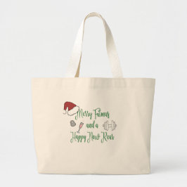 Vrolijk Fitmas en een Gelukkig Nieuw Achter Grote Tote Bag
