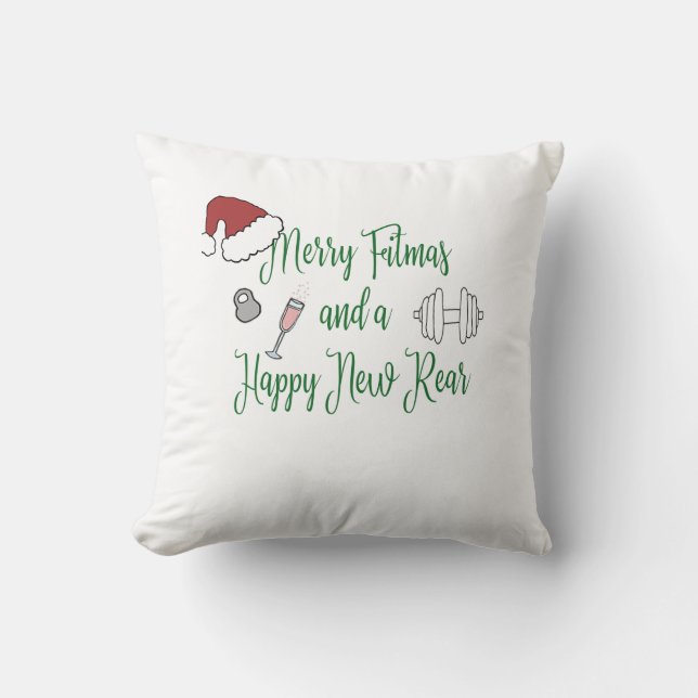 Vrolijk Fitmas en een Gelukkig Nieuw Achter Kussen (Voorkant)