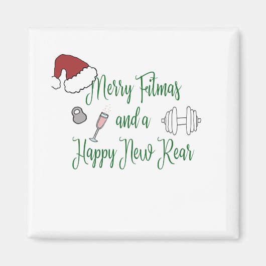 Vrolijk Fitmas en een Gelukkig Nieuw Achter Magneet (Voorkant)