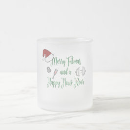 Vrolijk Fitmas en een Gelukkig Nieuw Achter Matglas Koffiemok