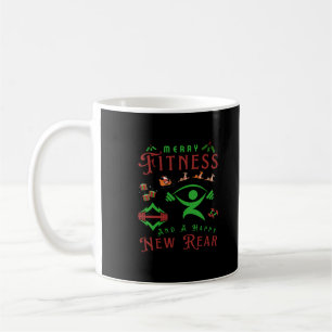 Vrolijk Fitmas en Gelukkig Nieuw Achter Kerstmis G Koffiemok