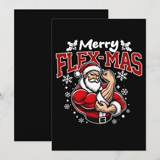 Vrolijk Flex-mas! Super Santa is er! Kaart (Voorkant / Achterkant)