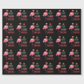 Vrolijk Flocking Kerstmis Grappige Flamingo Vakant Cadeaupapier (Vlak)