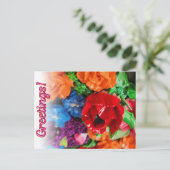 Vrolijk floraal briefkaart (Staand voorkant)