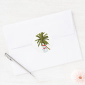 Vrolijk Florida kerst Ronde Sticker (Envelop)