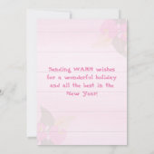 Vrolijk Florida Kerst Roze Hibiscus Witte Boom Feestdagenkaart (Achterkant)