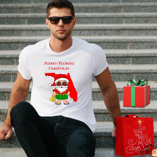 Vrolijk Florida kerst! Tropische Santa Cool Vibe T-shirt