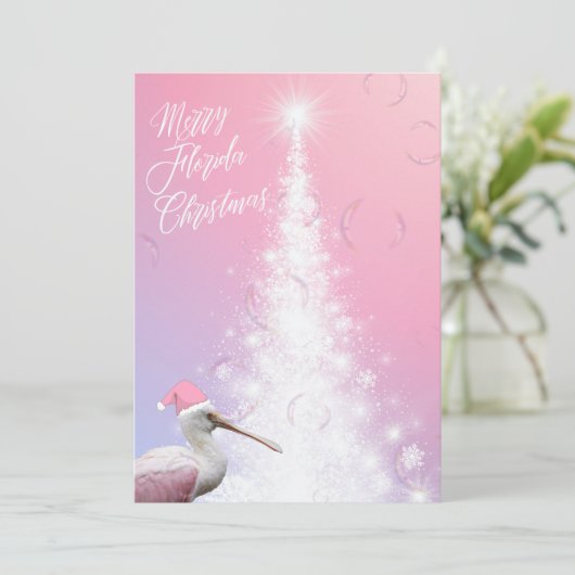 Vrolijk Florida Kerst Tropische Vogel en Boom Feestdagenkaart (Staand voorkant)