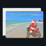 Vrolijk Florida Kerstmis Sanibel Island Beach Sant Feestdagenkaart<br><div class="desc">Vrolijk Florida kerst! Deze prachtige vakantie Flat Kaart beschikt over een foto afbeelding van sensationele Sanibel Island strand met de prachtige blauw/groene wateren van de Golf van Mexico. Het feestelijke ontwerp omvat Santa rijden op zijn fiets om pakketten te leveren op dit eiland oase. Op de achterkant van de Kaart...</div>