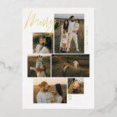 vrolijk | Galerij Muur 6 Foto Collage Kerstmis Folie Feestdagenkaart (Voorkant)