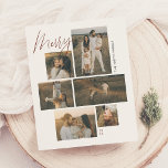 vrolijk | Galerij Muur 6 Foto Kerstbudget<br><div class="desc">Show uw favoriete familiemomenten uit met deze stijlvolle kerstbudgetfotokaart met een trendy galerijmuurindeling. Met zes fotoslots in verschillende maten kun je portretten, landschappen en vierkante shots van gezellige familiescènes, vakantieplezier of feestelijke selfies mixen. "Merry" is geschreven in rood schrift linksboven, het toevoegen van een casual touch als het overlapt de...</div>