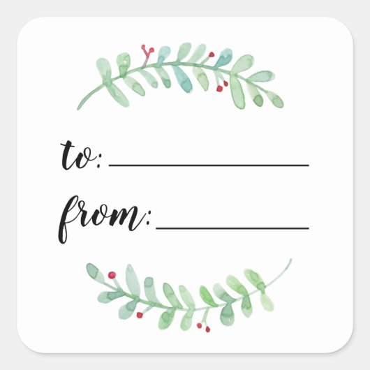 Vrolijk Garland Vakantie naar cadeau van ruil Vierkante Sticker (Voorkant)