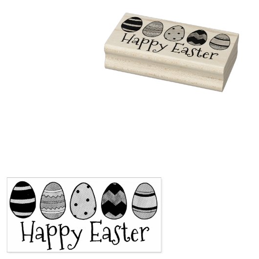 Vrolijk gebarsten eieren van paasmakerij rubberstempel (Gestempeld)
