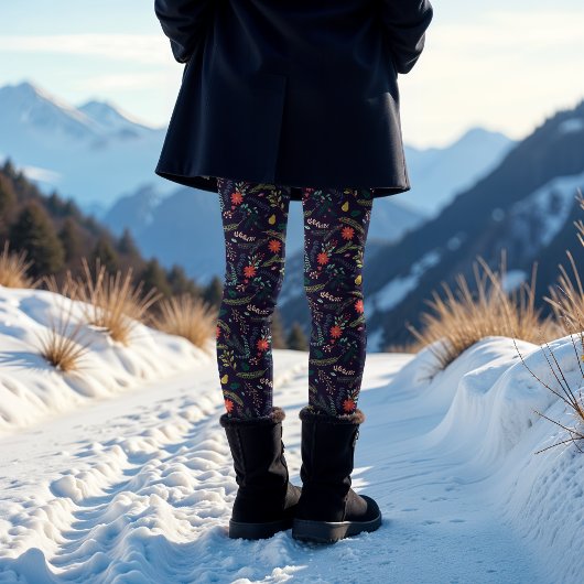 vrolijk gebladerte | vakantiepatroon leggings