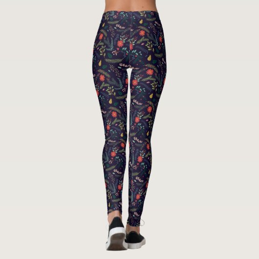 vrolijk gebladerte | vakantiepatroon leggings (Achterkant)