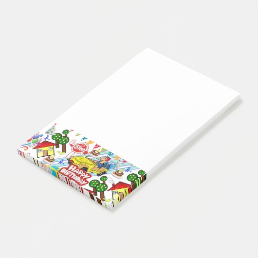 Vrolijk geboren auto's post-it® notes (Schuin)