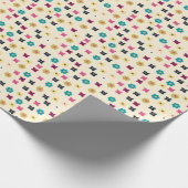 Vrolijk geel gestippeld patroon cadeaupapier (Hoek)