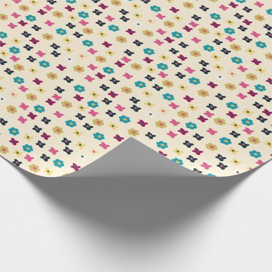 Vrolijk geel gestippeld patroon cadeaupapier (Hoek)